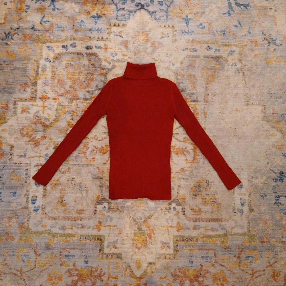 Chelsea & Theodore Red Turtleneck Sweater